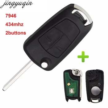 

Jingyuqin Flip Remote Car Key Control ASK 434Mhz PCF7946 For Vauxhall OPEL Astra H 2004-2009 Corsa D Vectra C Zafira B 2 Buttons