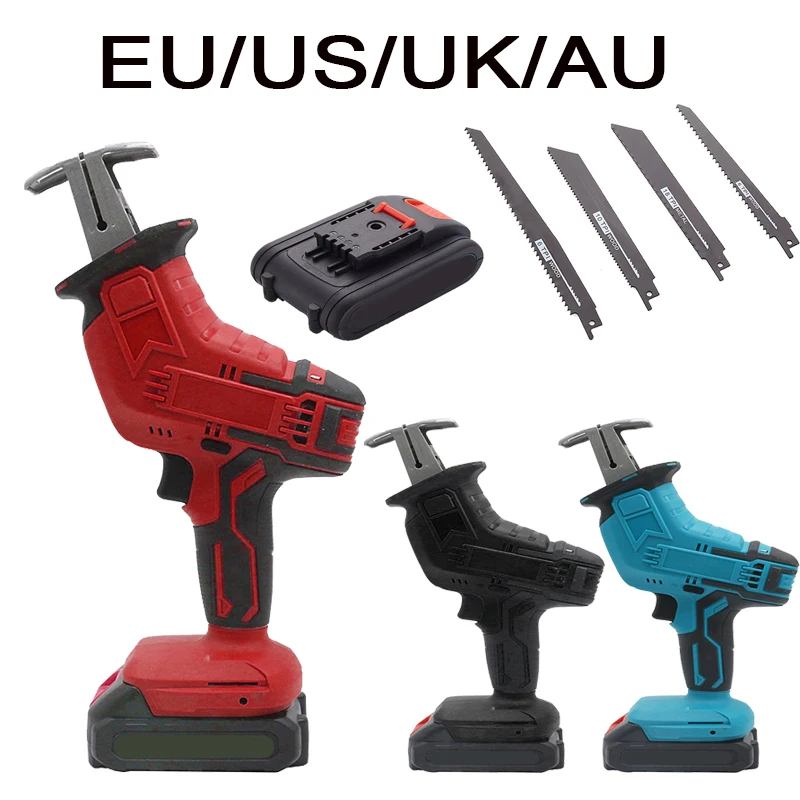 

Mini Electric Saw Cordless Reciprocating Saw Woodworking Cutting DIY Power Saws Tool with 4 Saw Blades for 18V Makita Battery