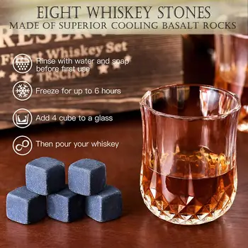 

Whiskey Stones Gift Set Quick-freezing Ice Block Whiskey Marble Ice Block for Father Boyfriend Christmas Present