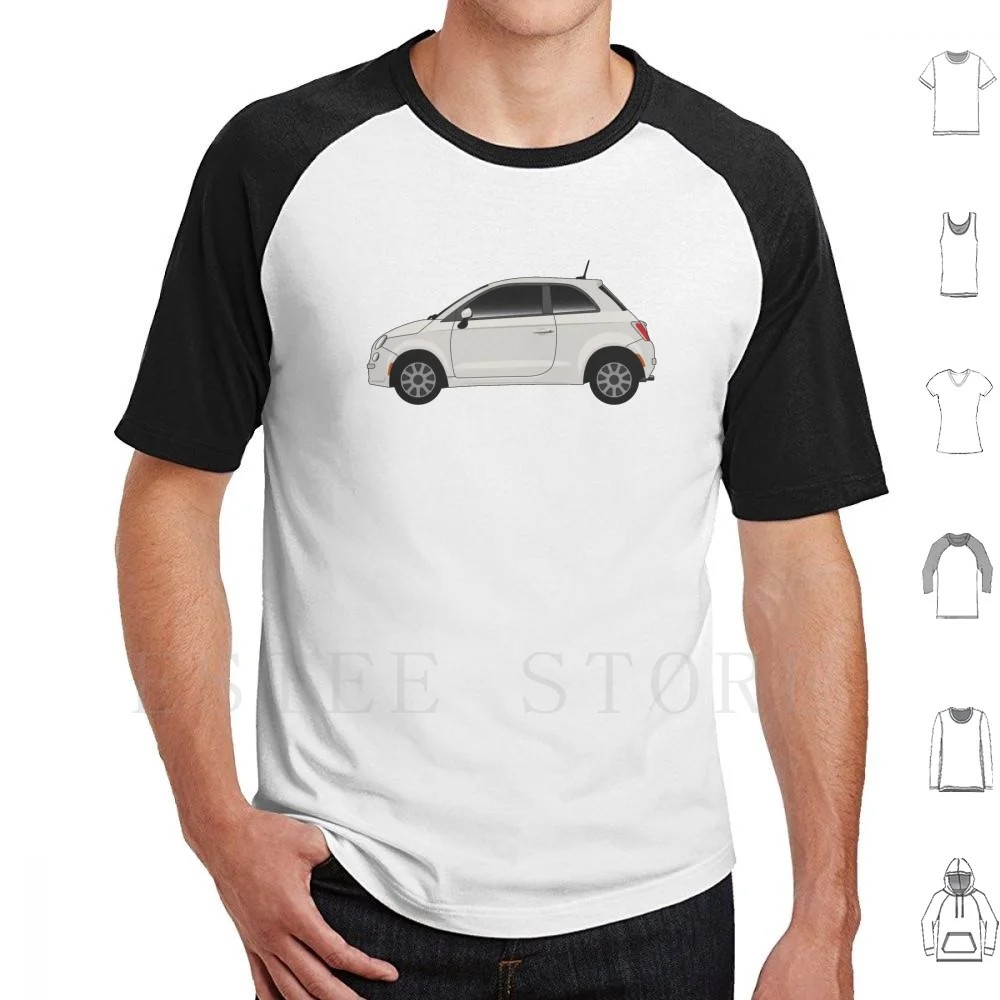 Fiat 500 T Shirt Stampa Cotone Car Racing Rally Rally Classico Retrò Vintage Italiano Fiat 500 Abarth