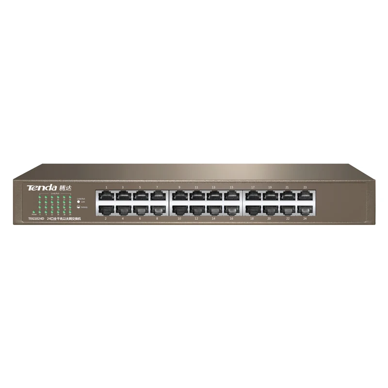 Tenda TEG1024D 24 порта Gigabit Ethernet Switch, 10/100/1000Mpbs Ethernet сетевой коммутатор, Auto MDI/MDIX