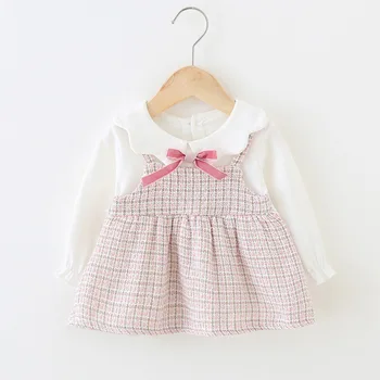 

2020 Spring Bowtie Graceful Dress Girls Baby Clothes