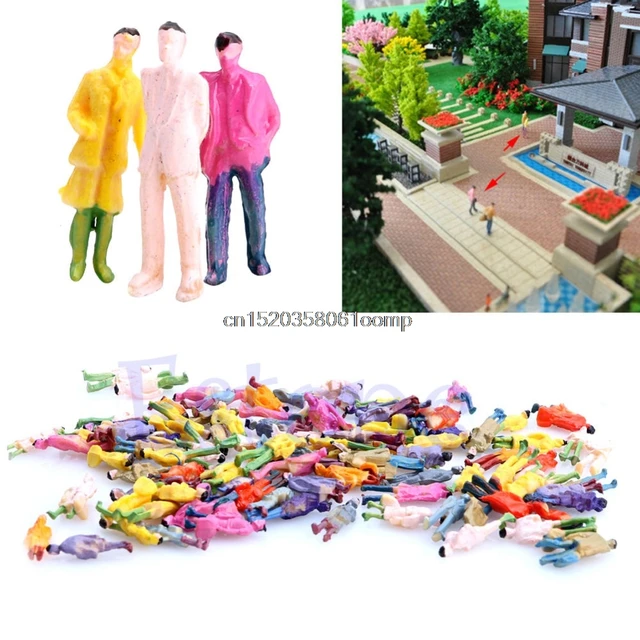 2017 Toy 100PCS 1:87 Building Layout Model People HO Scale Painted Figure Passenger 6