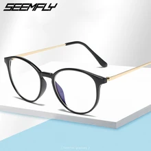 Seemfly оптические прозрачные очки для женщин и мужчин близорукость оправы для очков металлические очки прозрачные линзы очки Oculos De Grau Новинка