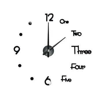 

3D Quartz DIY Mirror Wall Clock Sticker Kit Fashion Acrylic Mirror Clock Stickers Home Decoration Living Room Decor
