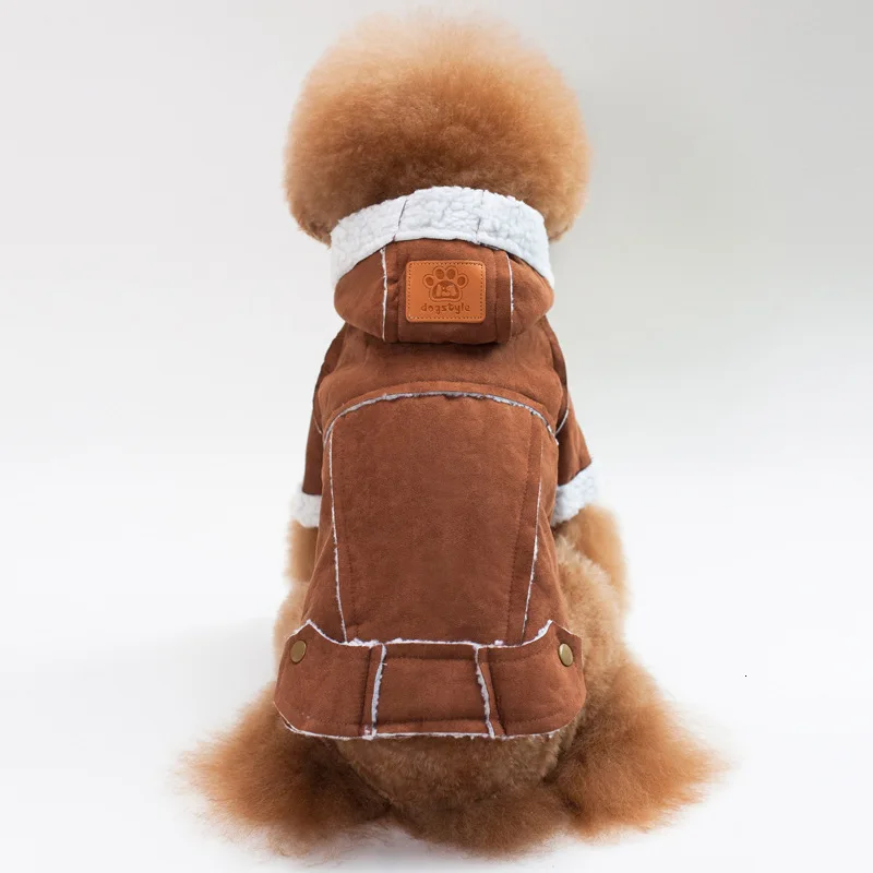Darkbrown Товары для домашних животных, Gogo, одежда из овечьей шерсти, шапка, одежда из кожи Пуделя и меха, одежда для домашних животных - Цвет: Darkbrown
