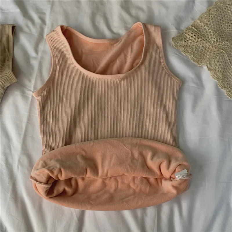 pink vest Shop1314 бархатные мягкие майки, жилет для женщин, тонкие, высокие, эластичные, зимние, на подтяжках, разные цвета, плотные, теплые, под рубашку, camisas hombre - Цвет: pink vest