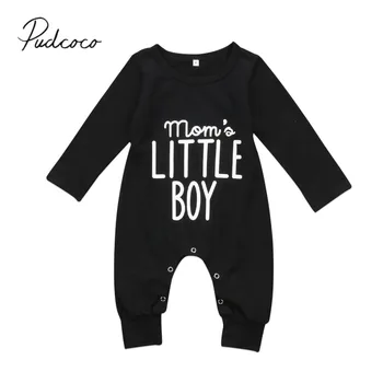 

2019 New Autumn WInter Newborn Baby Boys Rompers Long Sleeve Cotton Fashion Jumpsuit Playsuit Little Boy Outfits Black Clothes