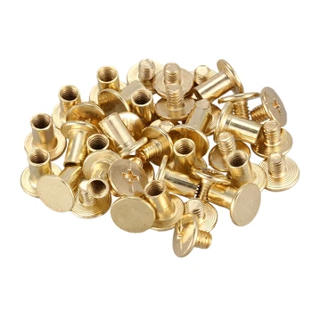 

20x Album Purse Brass Plated 5x8mm Binding Chicago Screw Post, Brass