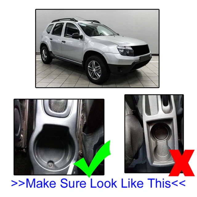 Bracciolo Auto Per Dacia Duster I 2010-2015 - Con Portabevande E Doppio Vano Portaoggetti, Nero - Foto 3