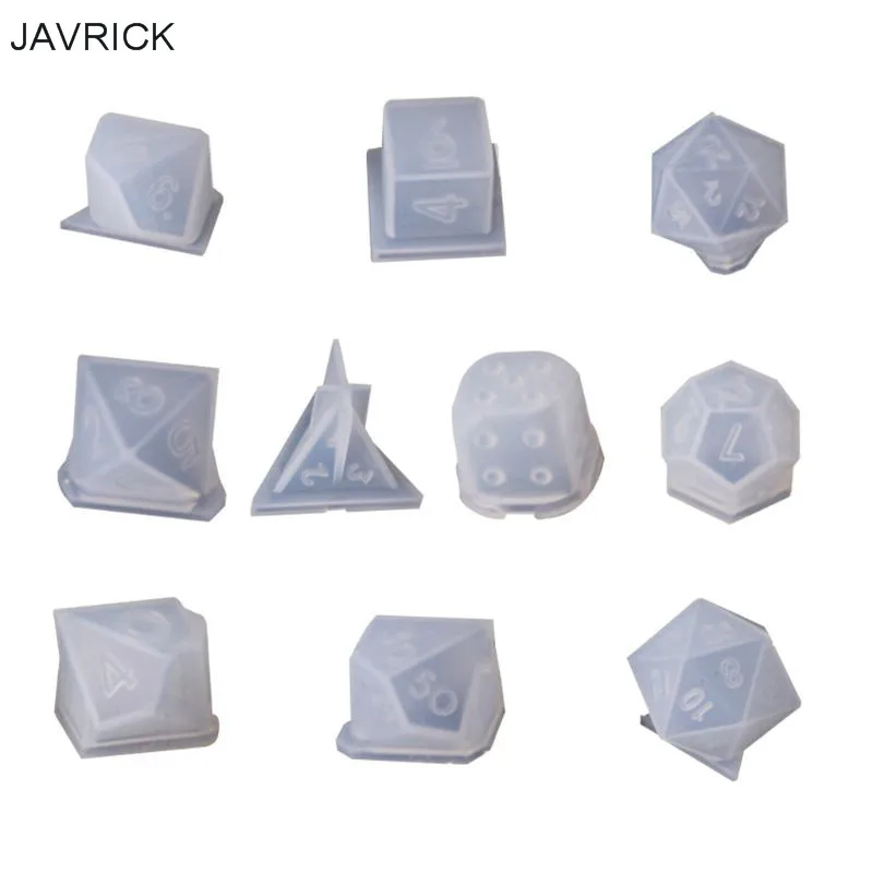 

10 Pcs/Set Transparent Epoxy Mold UV Resin DIY Dice Mould Crafts Making Molds
