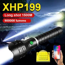 

2021Newest XHP199 Most Powerful Led Flashlight Usb Torch Light Rechargeable Tactical Flash Light 18650 Xhp90 Camping Led Lantern