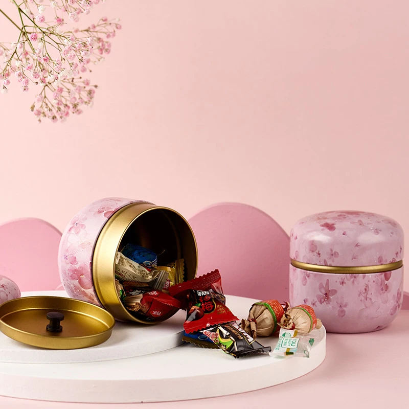 Theecontainers Japanse kruidenthee blikjes Snoep Snacks Kleine ronde blikjes Mini draagbare blikjes Verpakkingsdoos_voghion.com