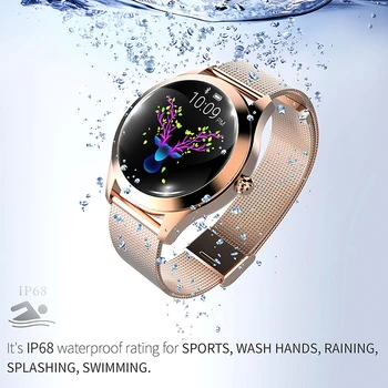 

KW10 IP68 Waterproof Smart Watch Women Lovely Bracelet Heart Rate Monitor Sleep Monitoring Smartwatch for All smartphone