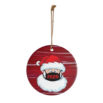 

30PC 2020 Christmas Ornament Santa Wearing A Face Mask Decorate Christmas tree Christmas ornaments hanging ornaments