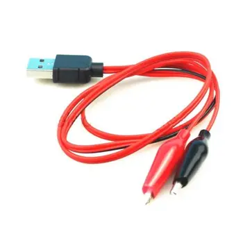 

2PCS Alligator Test Clips Clamp to USB Male Connector Power Supply Adapter Cable diy electronics