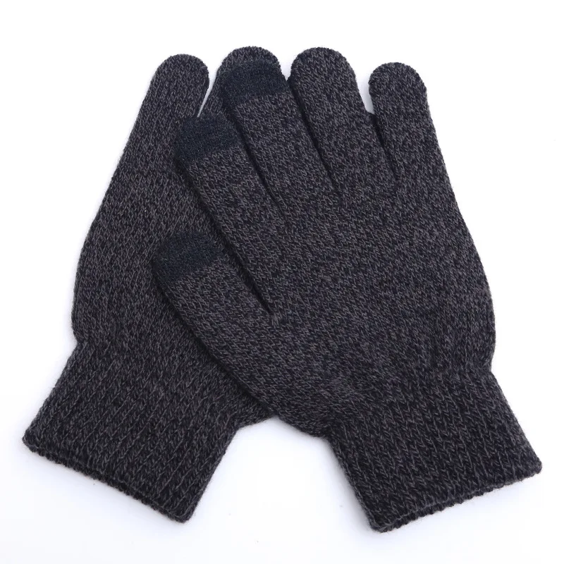 Sparsil унисекс зимние вязаные перчатки с сенсорным экраном однотонные модные толстые теплые варежки весна осень Нескользящие женские мужские перчатки