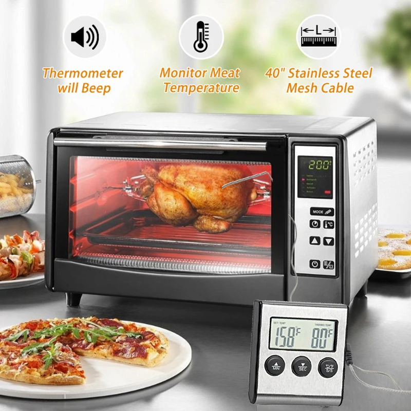 Магнитный датчик для приготовления пищи Термометр Портативный прочный измерительный семейный Кухонный Термометр для еды игла