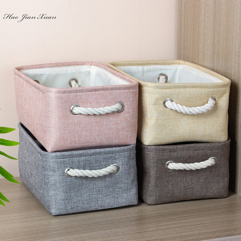 Cotton Linen Basket Storage Organizer Bag Home Foldable Bog LH 