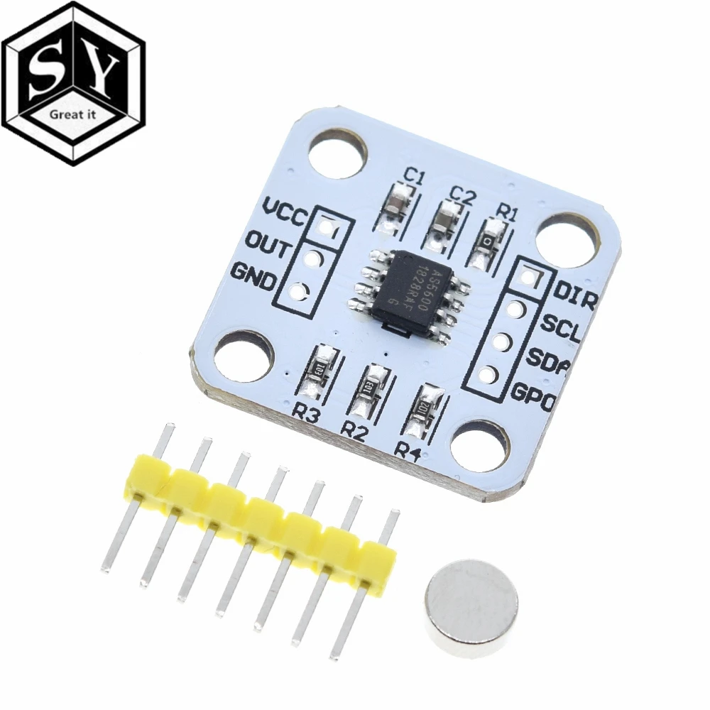 【Alizeker Mall】AS5600 magnetic magnetic induction angle measurement sensor module 12bit high aduino. 