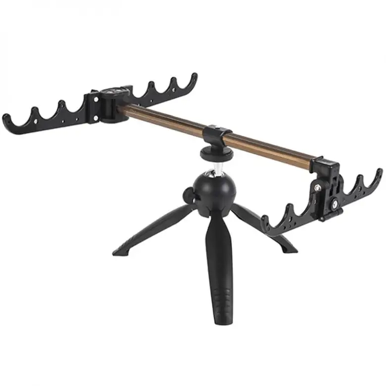 Коричневый и черный складной держатель для удочки с 4 канавками подледной