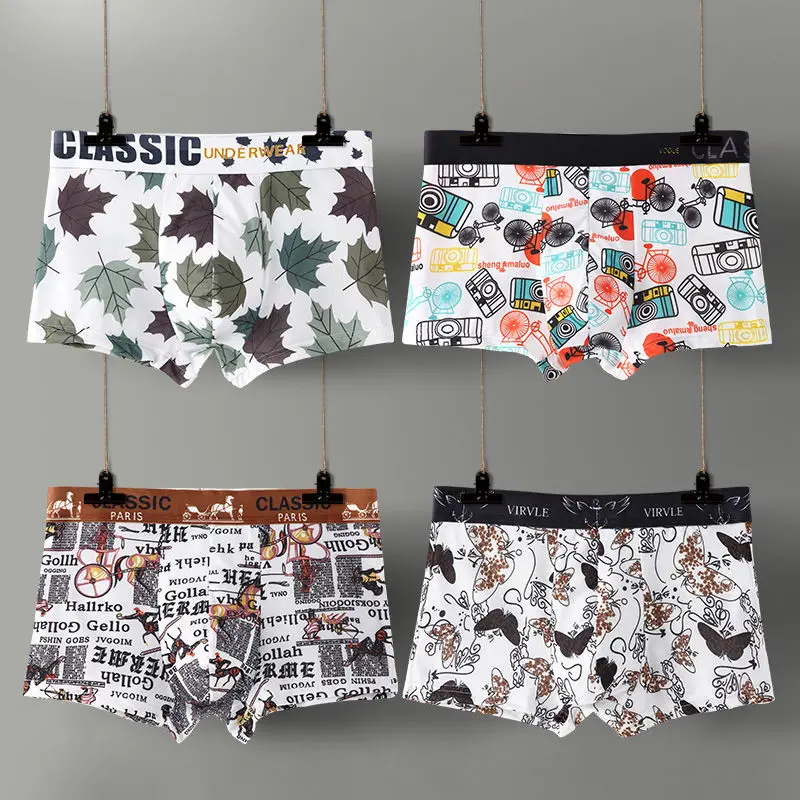 

4/PCS Sexy Men Boxer Soft Breathable Underwear Male Comfortable Solid Panties Underpants Cueca Boxershorts Homme For Men high q