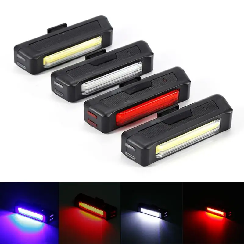 Waterproof COB LED Bicycle Bike Cycling Front Rear Tail Light USB Rechargeable