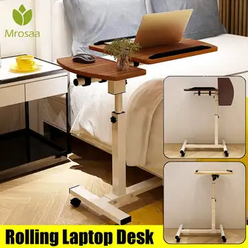 

Mrosaa Foldable Computer Table 64x40CM Adjustable Portable Laptop Desk Rotate Laptop Bed Table Can be Lifted Standing Desk