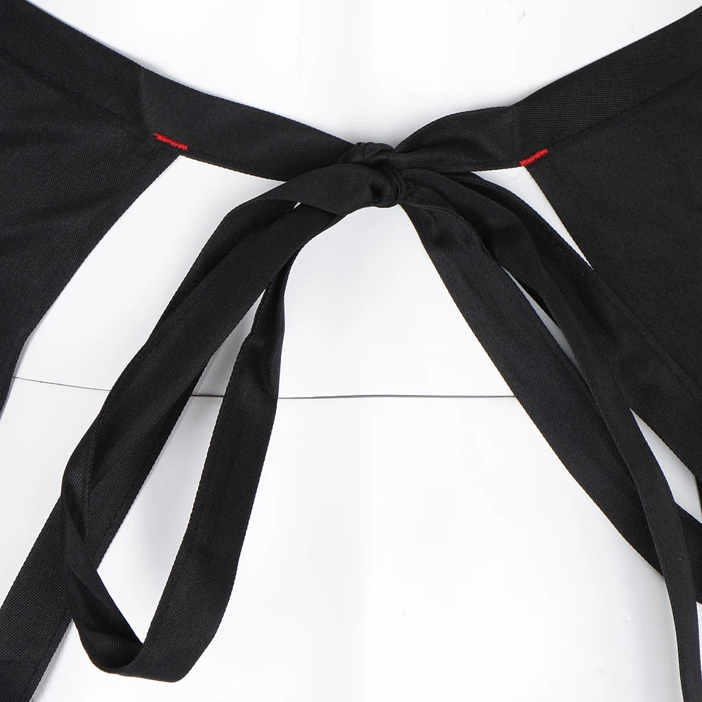 New Half Length Long Waist Kitchen Apron Catering Chefs Hotels Servers Uniforms - White/Black