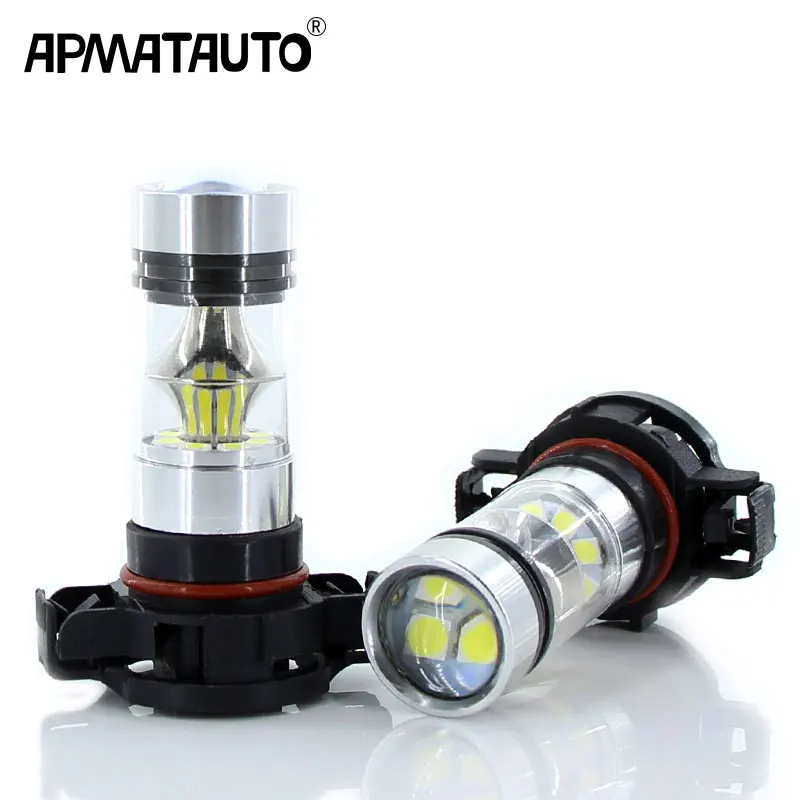 

Apmatauto 2pcs White Amber Yellow H16(EU) 5202 High Power 100W 3030 20SMD LED Bulbs For Fog or Daytime Running Lights 12v-24v