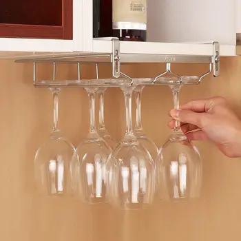 

Wine Glass Rack Stemware Holder Stainless Steel Goblet Organizer Storage Draining Rack For Bar Kitchen Supplies