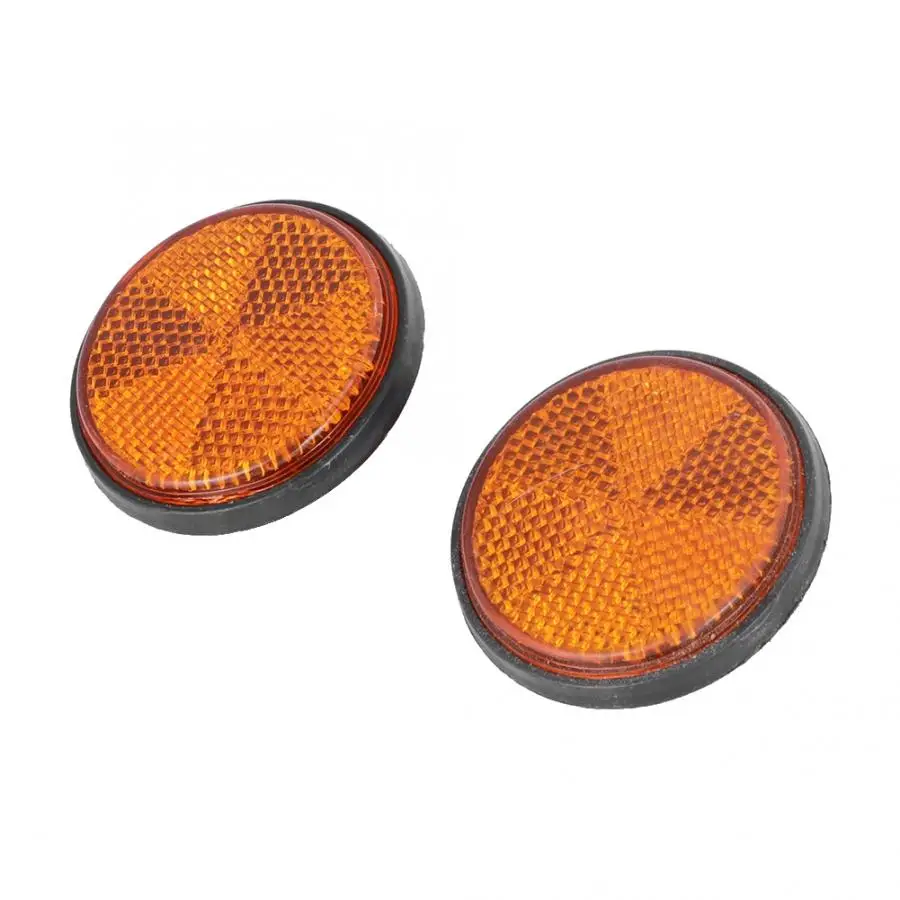 

2 Pcs Round Reflector Universal Motorcycle Bike Red Reflector PMMA Material Round Reflector