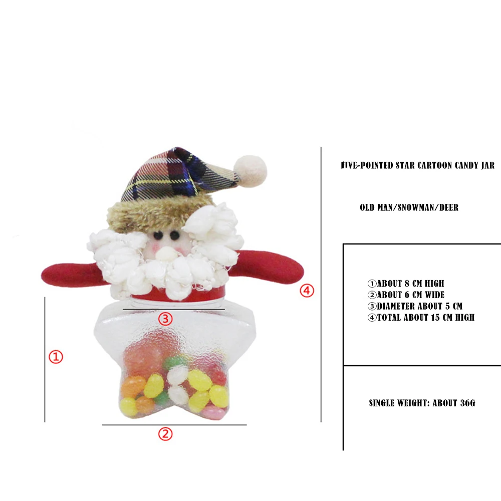 Cute Christmas Candy Storage Can Decor For Home Gift Biscuit Food Storage Jar Very Cute and Unique Candy Jars 8x6cm 4
