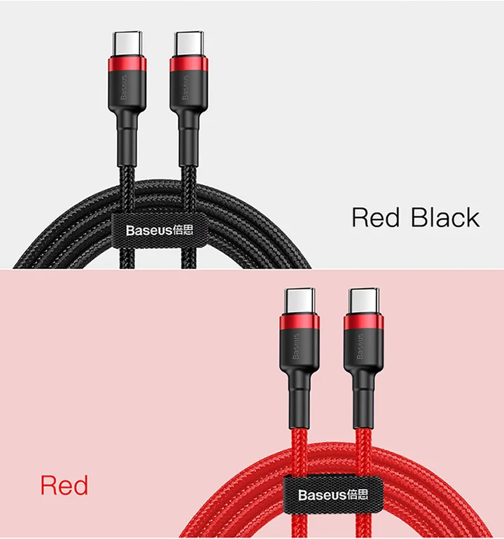 iphone fast charger cable Baseus USB C to USB Type C Cable for MacBook Pro Quick Charge 3.0 100W PD Fast Charging for Samsung Xiaomi mi Charge Cable samsung phone charger