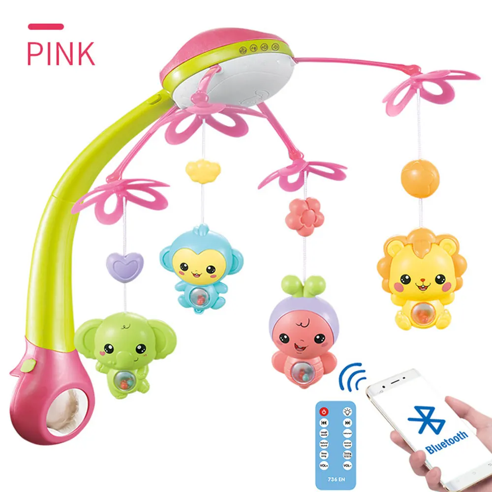 Baby Musical Cot Mobile With Projector Light Lullaby Music Box Remote