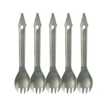 

Wholesale 5PCS 3 In 1 Camping Trip Picnic Fork PVC Fork Spoon Ultra-Light High Hardness Spork Cutlery Combo