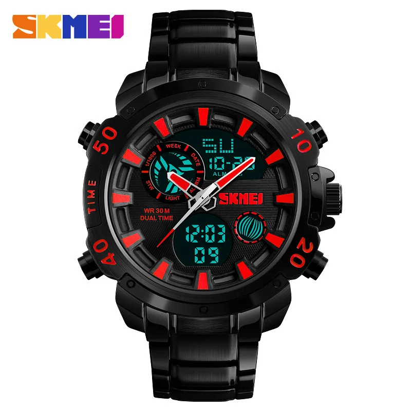 

Skmei Fashion Vitality Zinc Alloy Large Dial Dual Display Electronic Watch Cool MEN'S Watch