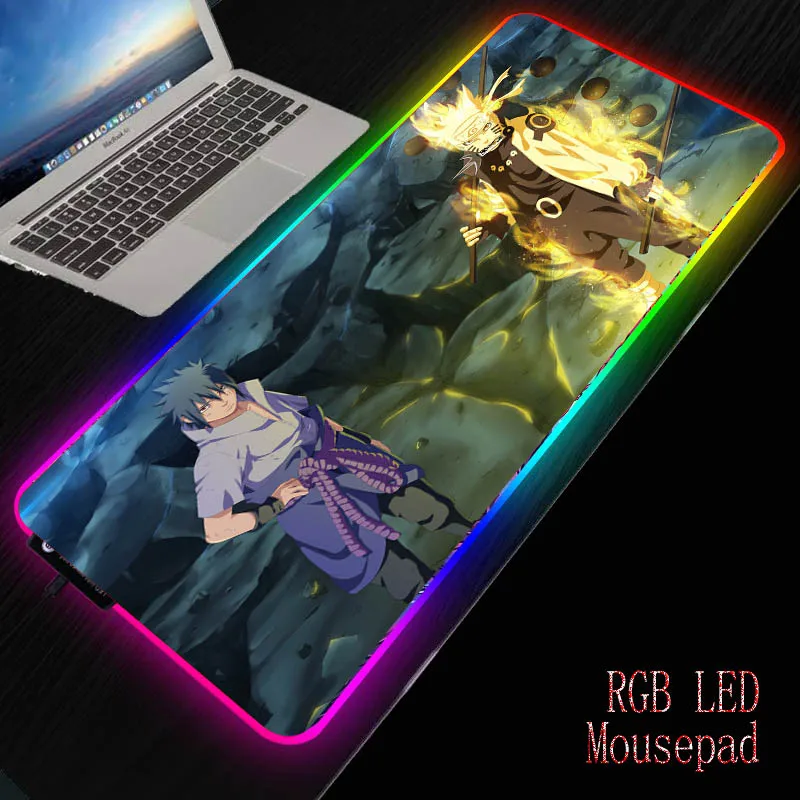 

MRGBEST Japan Anime Naruto RGB Mouse Mat 1.8M USB Cable Keyboard Mousepad Led Backlight XXL Surface Mause Pad Keyboard Desk Mat