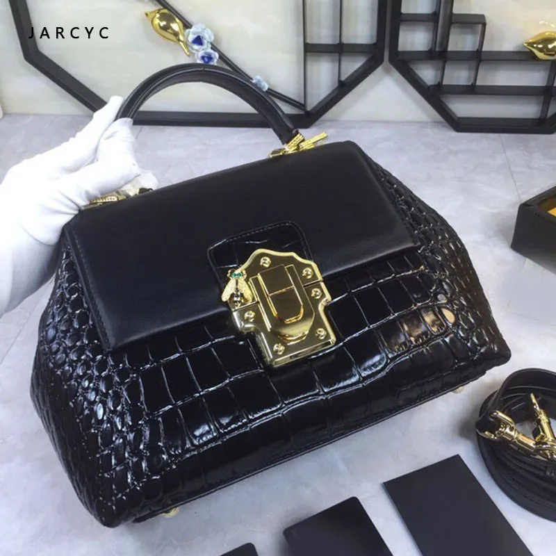 

Luxury women messenger bags leather crossbody bag high quality ladies designer handbags female crocodile shoulder bag purse tote