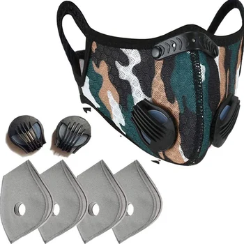 

Cycling Face Mask Sport Activated Carbon Filter PM2.5 Anit-fog Mouth Cap Protection Reusable Washable Bicycle Mascarillas Masque