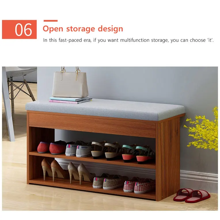 Nordic Creative Entrance Shoe Bench Storage Stool Multi-function Double-layer Shoe Rack Living Room Sofa Stool