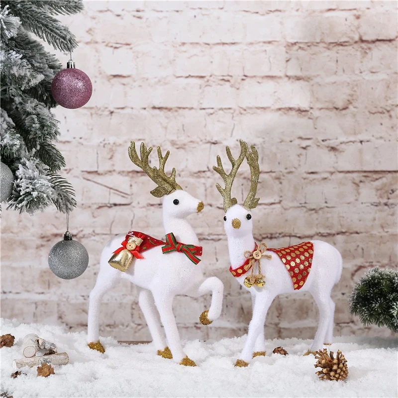 Рождественский милый искусственный олень Sika, сказочный сад, фигурки из смолы для украшения дома, Рождественский орнамент