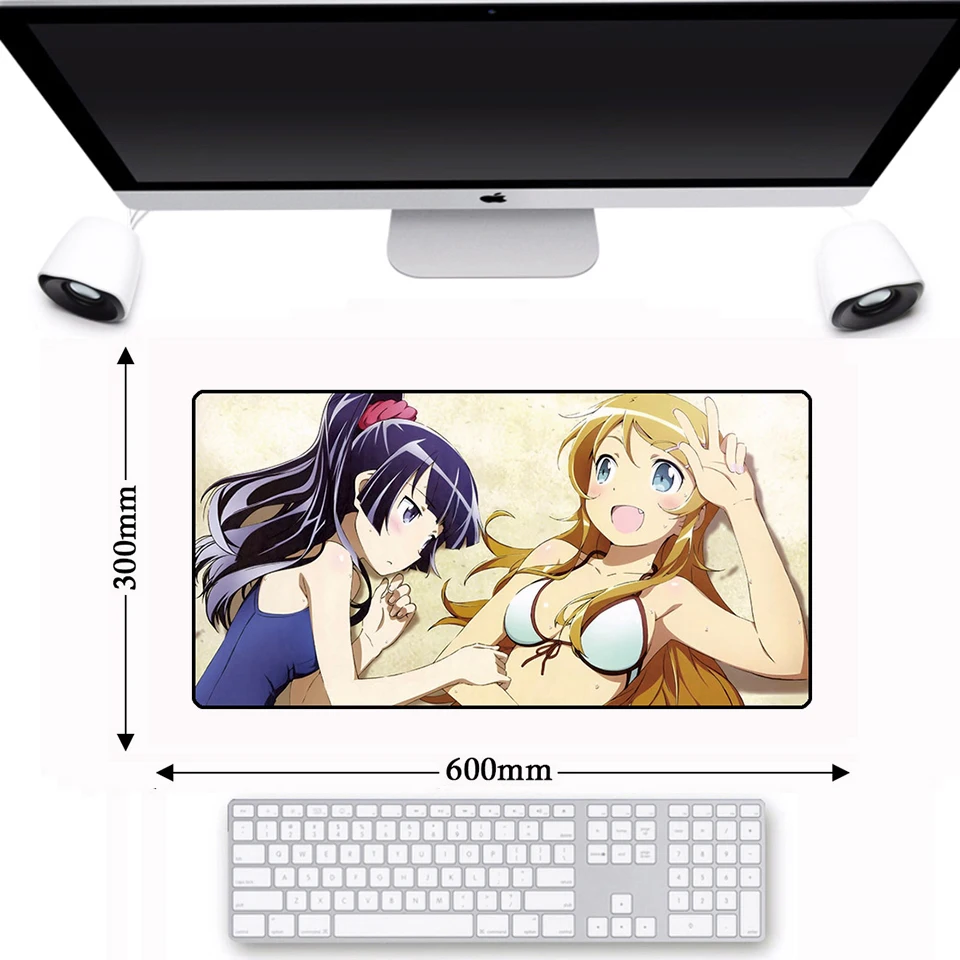 Large 60X30cm Sexy Anime Natural Rubber Mouse Pad Game Gamer Gaming Keyboard Non-slip Mousepad Mat Mausunterlage tapis de souris |