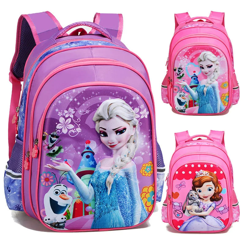 Новый детский школьный ранец с изображением Эльзы и Анны для девочек, милый школьный ранец для девочек 1-6 класса, в наличии