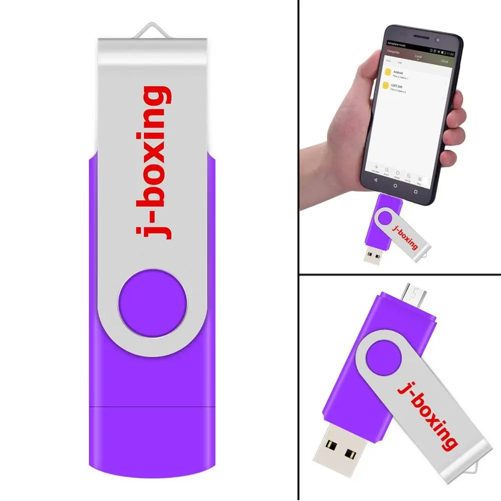 USB флеш накопитель фиолетовый OTG на 16 ГБ с двумя usb портами|USB флэш-накопители| |