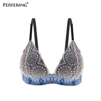 

Perfering Bra Lace Bralette Wireless BH Underwear Push Up Bras Comfort Women Lingerie Female B C D 3/4 Cup Plus Size S M L XL