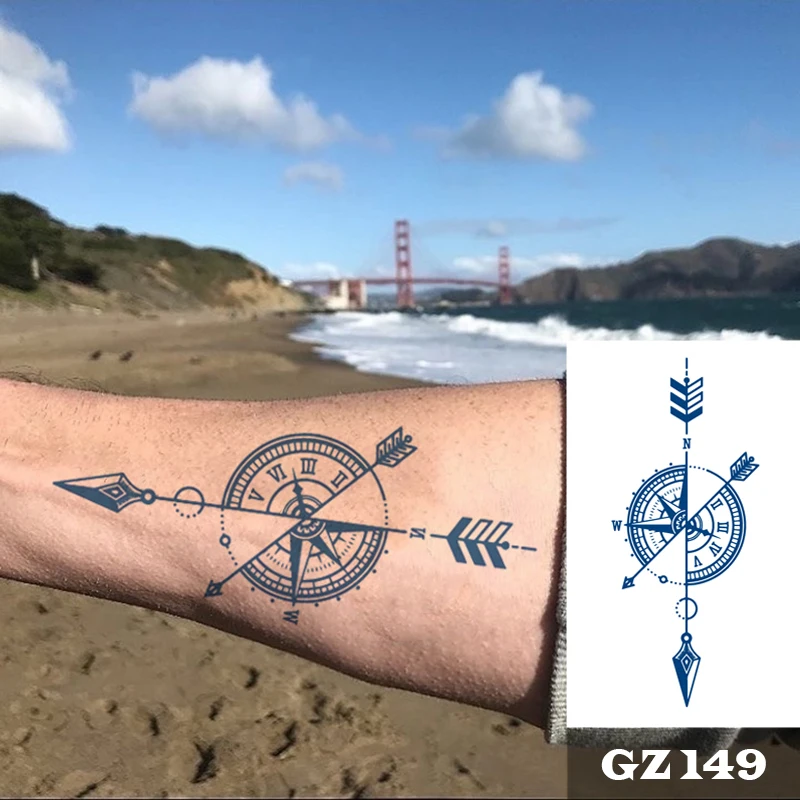 Semi-Permanent Temporary Tattoo Sticker for Men Boys Long-Lasting 1-2 Weeks Waterproof & Realistic Body Arrow Tattoo Stickers 3