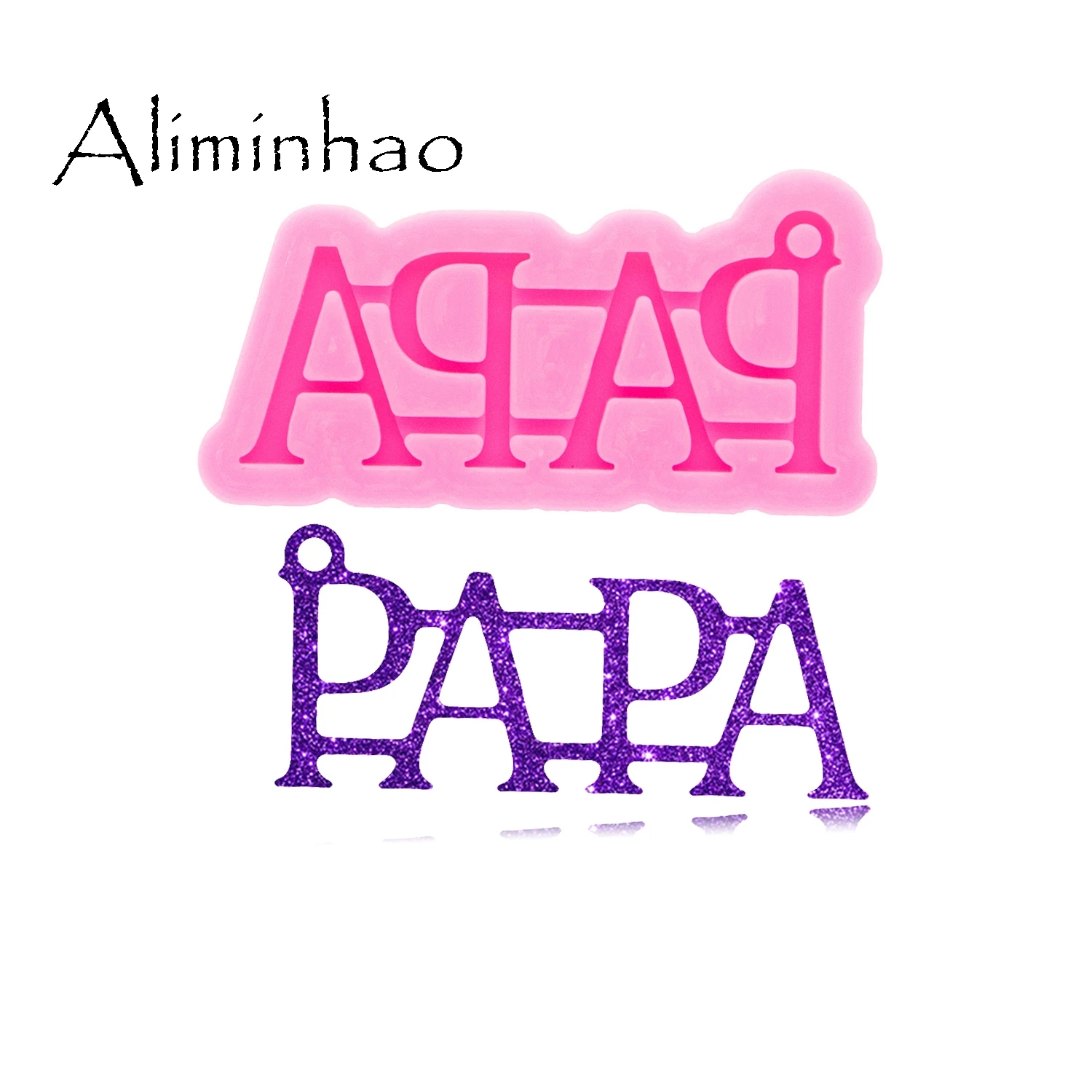 Блестящая Глянцевая форма для мам/пап/SIS/ BRO/PAPA DY0531 брелока из УФ смолы силиконовая