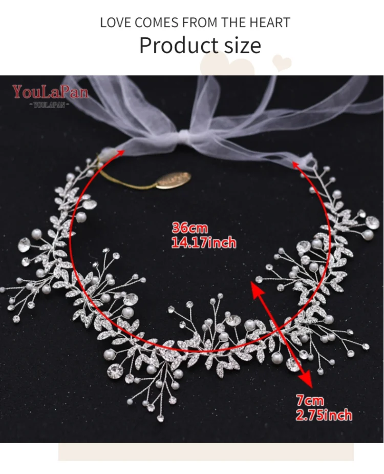 TOPQUEEN HP233 Wedding Hair Ornaments for Women Tiaras Bridal Rhinestone Headband Alloy Leaves Wedding Headpieces Headwear