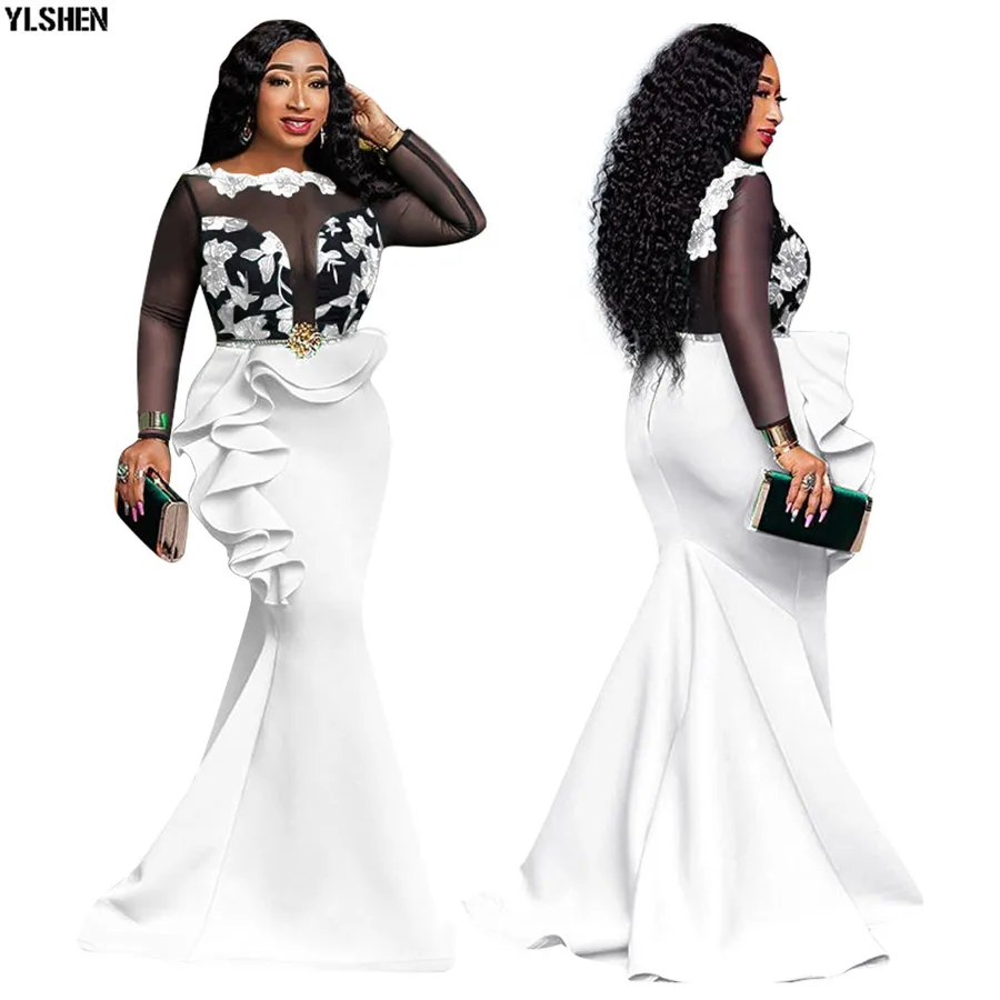 5 Colors African Dresses for Women Long Maxi Dress African Clothes Fashion Style Print Evening Dress Robe Africaine Femme 2019 02